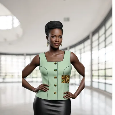 sleeveless princess cut top with breast pocket size EU 44-48 - Image 4