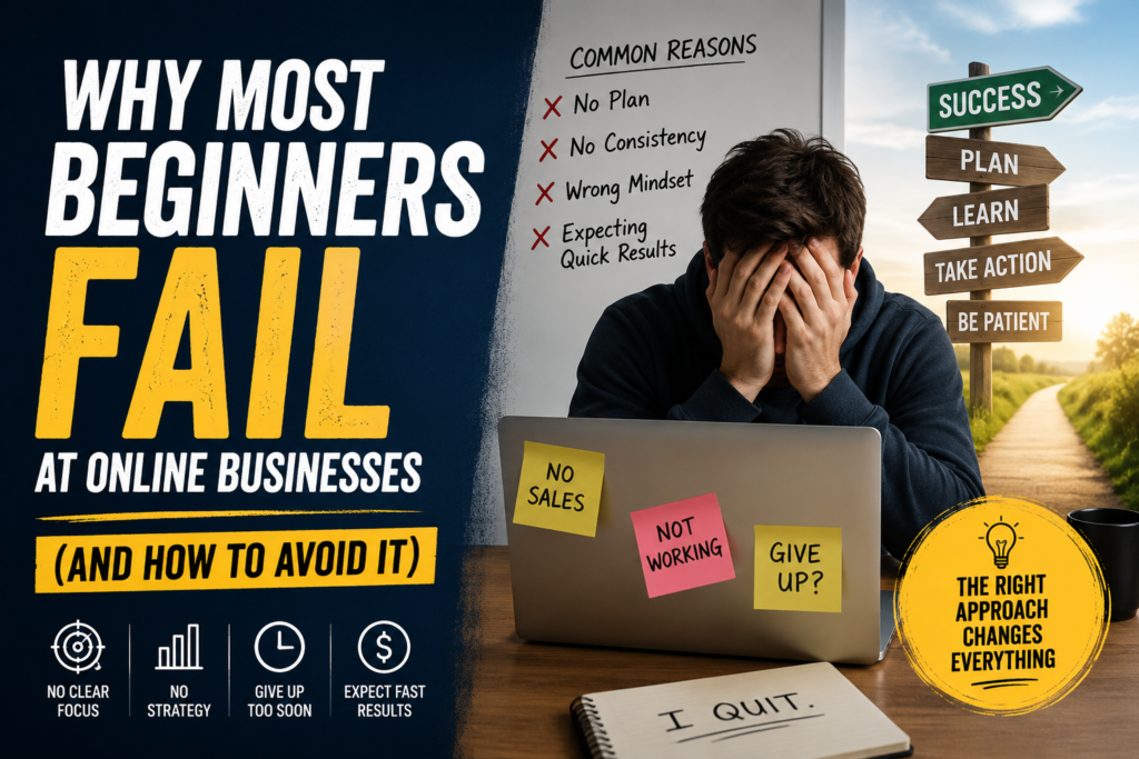 why most beginners fail in their online business and how to avoid that