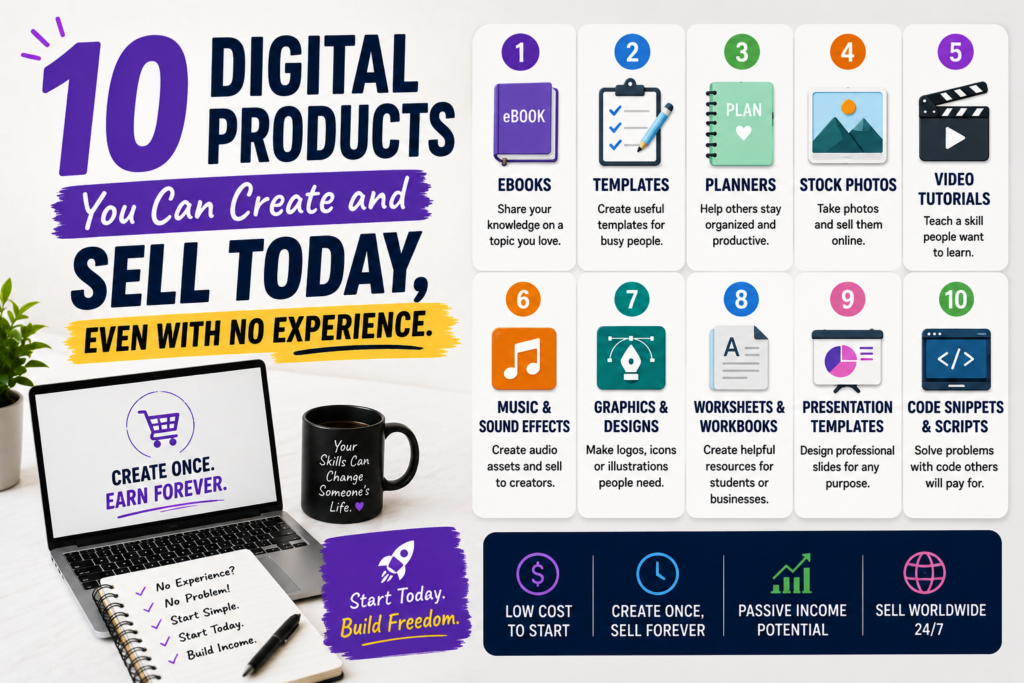 10 digital Products to create and sell