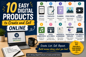Read more about the article 10 Easy Digital Products to Create and Sell Online