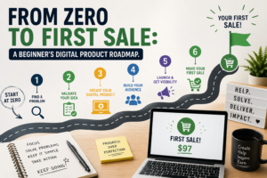 Read more about the article From Zero to First Sale: A Beginner’s Digital Product Roadmap